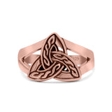 Trinity Celtic Knot Ring Oxidized 925 Sterling Silver 12mm