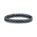 Multi Braided Unique Criss Cross Celtic Oxidized Band Thumb Ring (3mm)