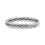 Multi Braided Unique Criss Cross Celtic Oxidized Band Thumb Ring (3mm)