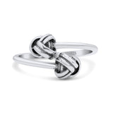 Bold Open Knot Stackable Modern Thich Oxidized Band Solid 925 Sterling Silver Thumb Ring 8mm