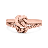 Stylish Loop Knot Rope and Infinity Double Row Oxidized Band Thumb Ring (10mm)