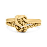 Stylish Loop Knot Rope and Infinity Double Row Oxidized Band Thumb Ring (10mm)