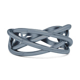 Infinity X Cross Weave Entangle Thumb Ring (9mm)