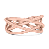 Infinity X Cross Weave Entangle Thumb Ring (9mm)