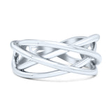 Infinity X Cross Weave Entangle Thumb Ring (9mm)