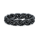 Classic Twisted Rope Ring Braided Oxidized (5mm) 925 Sterling Silver