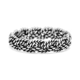 Classic Twisted Rope Ring Braided Oxidized (5mm) 925 Sterling Silver
