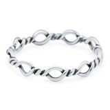 Rope Ring Oxidized Band Solid 925 Sterling Silver Thumb Ring (4mm)