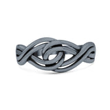 Double Infinity New Style Mittal Figure Knot Promise Oxidized Band Thumb Ring (8mm)