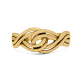 Double Infinity New Style Mittal Figure Knot Promise Oxidized Band Thumb Ring (8mm)