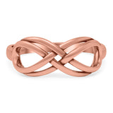 Infinity Band Oxidized Ring Solid 925 Sterling Silver (8mm)