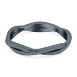 Braid Ring Oxidized Band Solid 925 Sterling Silver Thumb Ring (3mm)