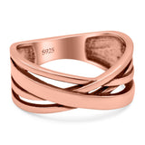 Crisscross Ring Oxidized Band Solid 925 Sterling Silver Thumb Ring (8mm)