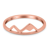 Mountains Ring Oxidized Band Solid 925 Sterling Silver (4.5mm)