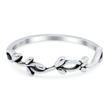 Vines Band Oxidized Ring Solid 925 Sterling Silver (4.5mm)