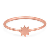 Star Ring Oxidized Band Solid 925 Sterling Silver Thumb Ring (4mm)