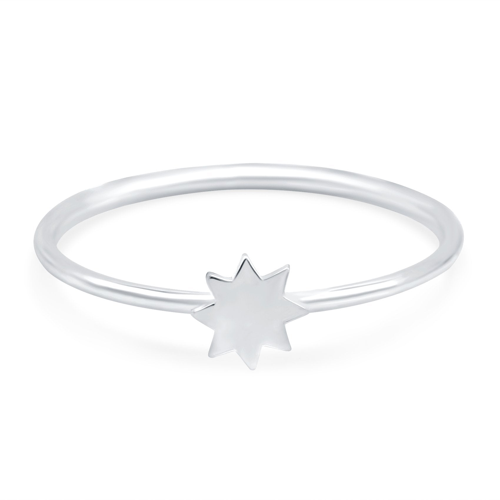 Star Ring Oxidized Band Solid 925 Sterling Silver Thumb Ring (4mm)