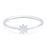 Star Ring Oxidized Band Solid 925 Sterling Silver Thumb Ring (4mm)