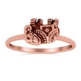 Elephant Ring Oxidized Band Solid 925 Sterling Silver Thumb Ring (7mm)