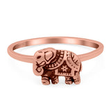 Elephant Ring Oxidized Band Solid 925 Sterling Silver Thumb Ring (7mm)