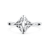 Classic Celtic Knot Twist New Fashion Oxidized Band Solid 925 Sterling Silver Thumb Ring (9.5mm)