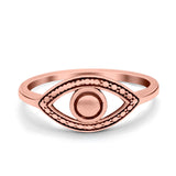 Eye Ring Oxidized Band Solid 925 Sterling Silver (8mm)
