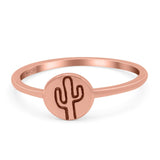 Cactus Ring Oxidized Band Solid 925 Sterling Silver Thumb Ring (7mm)