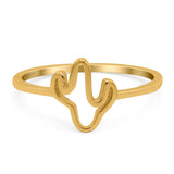 Cactus Ring Oxidized Band Solid 925 Sterling Silver Thumb Ring (9mm)