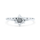 Light Plain Star of David Band Solid 925 Sterling Silver Thumb Ring (8mm)