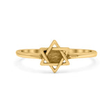 Light Plain Star of David Band Solid 925 Sterling Silver Thumb Ring (8mm)