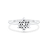 Star of David Jewish Star Ring Band Solid 925 Sterling Silver