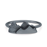 Minimalist Trendy Petite Dainty Snow Mountains Fashion Band Ring Solid 925 Sterling Silver Thumb Ring