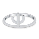 Cactus Ring Oxidized Band Solid 925 Sterling Silver Thumb Ring (10mm)