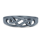 Entwined Infinity Celtic Knot Daughter Promise Knot Ideal Oxidized Band Thumb Ring (6mm)