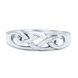 Entwined Infinity Celtic Knot Daughter Promise Knot Ideal Oxidized Band Thumb Ring (6mm)
