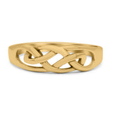 Entwined Infinity Celtic Knot Daughter Promise Knot Ideal Oxidized Band Thumb Ring (6mm)