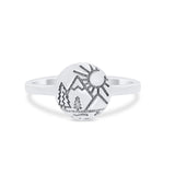 Sun Trees Petite Dainty Simple Thumb Ring 925 Sterling Silver