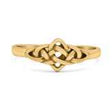 Classic Triquetra Endless Celtic Knot Modern Design Oxidized Band Thumb Ring (7mm)