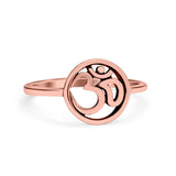 Om Sign Ring Oxidized Band Solid 925 Sterling Silver Thumb Ring (10mm)
