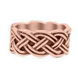 Twisted Braided Full Eternity Ring Oxidized Band Solid 925 Sterling Silver Thumb Ring (10mm)