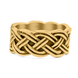 Twisted Braided Full Eternity Ring Oxidized Band Solid 925 Sterling Silver Thumb Ring (10mm)