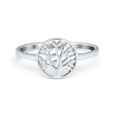 Petite Dainty Tree of Life Thumb Ring Band Round 925 Sterling Silver