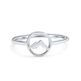 Mountain Fashion Petite Dainty Plain Ring Solid 925 Sterling Silver
