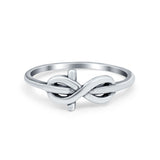 Tangled Knot Infinity Band Ring Thumb Ring Oxidized Round 925 Sterling Silver