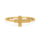 Textured Sideways Cross Band Petite Dainty Thumb Plain Ring 925 Sterling Silver