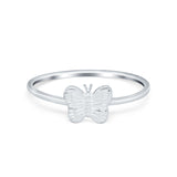 Petite Dainty Butterfly Ring Thumb Band Round 925 Sterling Silver
