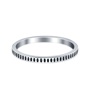 Oxidized Plain Band Ring 925 Sterling Silver