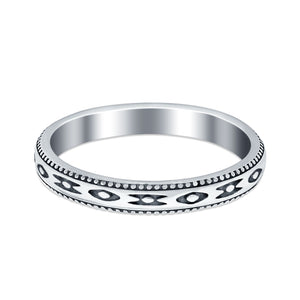 Aztec Band Plain Ring 925 Sterling Silver