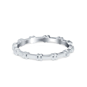 Art Deco Plain Band Ring 925 Sterling Silver