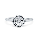 Compass Plain Ring Band 925 Sterling Silver